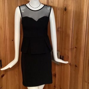 EUC Bisou Bisou Black Sleeveless Mesh Top Midi Dress